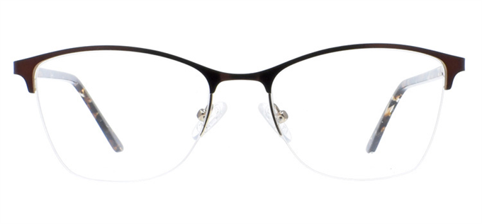 Picture of iLookGlasses OTTO FIRENZE ESPRESSO - METAL,OVAL,SEMI-RIM,fashion,office,everyday - prescription eyeglasses online Canada