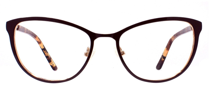 Picture of iLookGlasses OTTO GIOVANNA BROWN - METAL,OVAL,fashion,office,retro,everyday,CAT-EYE - prescription eyeglasses online Canada