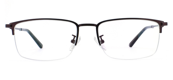 Picture of iLookGlasses MOMENTUM 6874 BROWN - RECTANGLE,METAL,SEMI-RIM,fashion,office,everyday - prescription eyeglasses online Canada