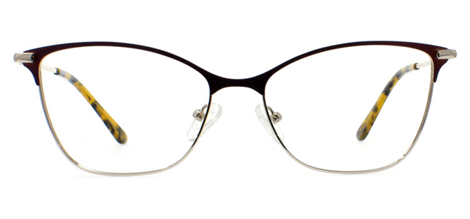 Picture of iLookGlasses OTTO BILLIE CHOCOLATE - METAL,OVAL,FULL-RIM,fashion,office,everyday,CAT-EYE - prescription eyeglasses online Canada