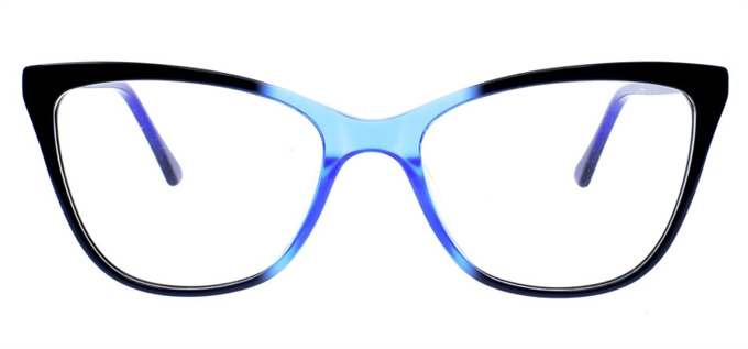 Picture of iLookGlasses DNA 9274 BLACK / BLUE - PLASTIC,OVAL,FULL-RIM,fashion,office,retro,everyday,CAT-EYE - prescription eyeglasses online Canada