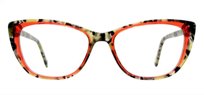 Picture of iLookGlasses DNA 9414 NEON CORAL - PLASTIC,OVAL,FULL-RIM,fashion,office,everyday,CAT-EYE - prescription eyeglasses online Canada