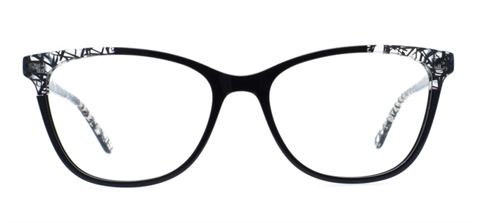 Picture of iLookGlasses OTTO - CAITLYN BLACK - PLASTIC,RECTANGLE,OVAL,FULL-RIM,fashion,office,everyday,CAT-EYE - prescription eyeglasses online Canada
