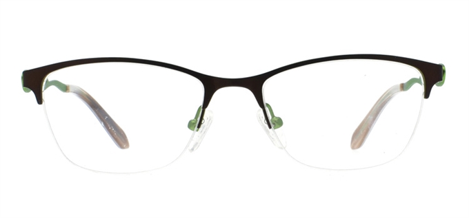 Picture of iLookGlasses OTTO - MARIE BROWN / GREEN - RECTANGLE,METAL,OVAL,SEMI-RIM,fashion,light weight,office,everyday - prescription eyeglasses online Canada