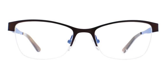 Picture of iLookGlasses OTTO - ELESTREN BROWN / BLUE - RECTANGLE,METAL,OVAL,SEMI-RIM,fashion,office,everyday - prescription eyeglasses online Canada
