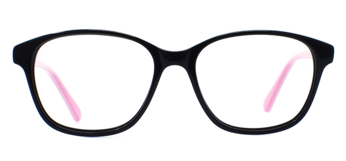 Picture of iLookGlasses DNA 8872 BLACK / CHERRY BLOSSOM - PLASTIC,OVAL,FULL-RIM,fashion,office,everyday - prescription eyeglasses online Canada