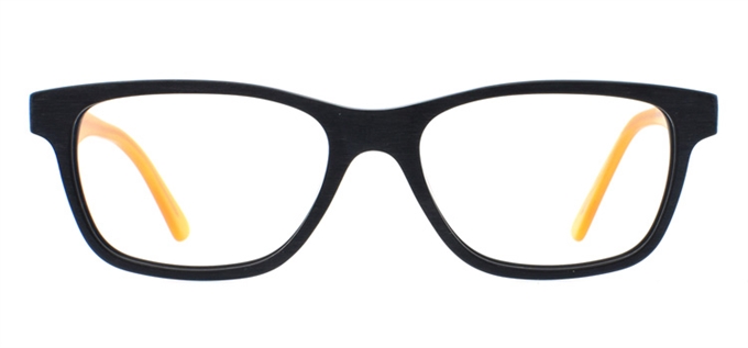 Picture of iLookGlasses DNA 8473 BLACK / TANGERINE - PLASTIC,RECTANGLE,OVAL,FULL-RIM,fashion,office,everyday - prescription eyeglasses online Canada