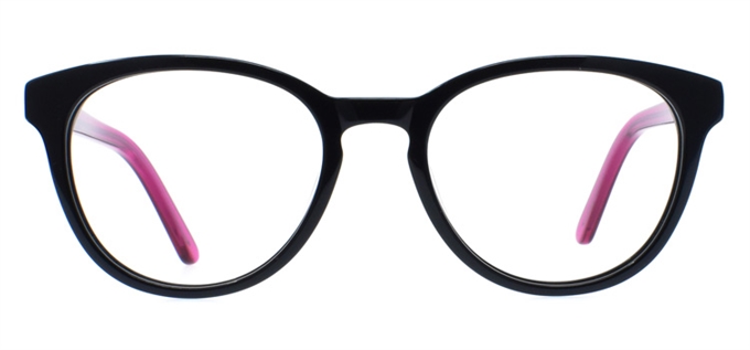 Picture of iLookGlasses DNA 8989 BLACK / MAGENTA - PLASTIC,OVAL,ROUND,FULL-RIM,fashion,office,everyday - prescription eyeglasses online Canada