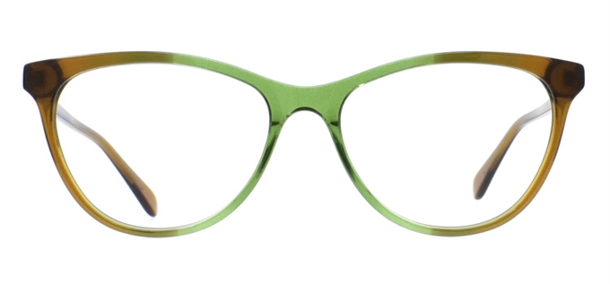 Picture of iLookGlasses DNA 9072 GREEN / BROWN - PLASTIC,OVAL,FULL-RIM,fashion,office,everyday - prescription eyeglasses online Canada