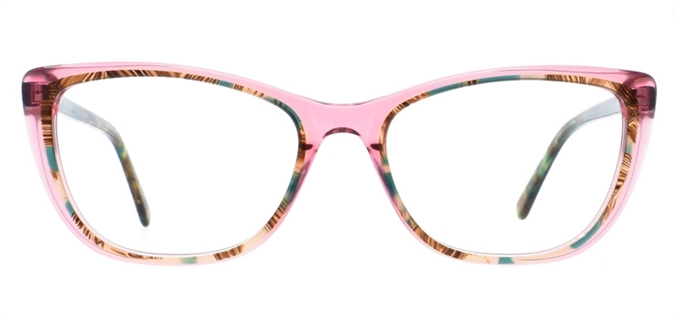 Picture of iLookGlasses DNA 9102 PINK / BROWN - PLASTIC,OVAL,FULL-RIM,fashion,office,everyday - prescription eyeglasses online Canada