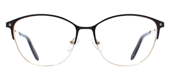 Picture of iLookGlasses OTTO - ASTRID CHOCOLATE / GOLD - METAL,OVAL,FULL-RIM,fashion,office,everyday - prescription eyeglasses online Canada