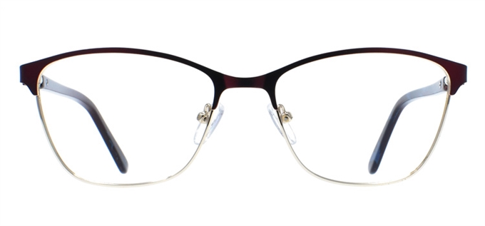 Picture of iLookGlasses OTTO - LYDIA RED / GOLD - RECTANGLE,METAL,OVAL,FULL-RIM,fashion,office,everyday - prescription eyeglasses online Canada