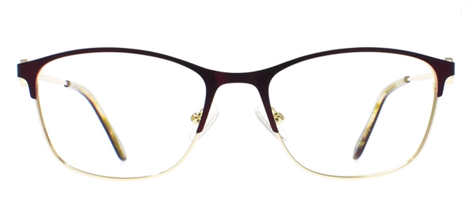 Picture of iLookGlasses OTTO - ELOISE RED / GOLD - RECTANGLE,METAL,OVAL,FULL-RIM,fashion,office,everyday - prescription eyeglasses online Canada