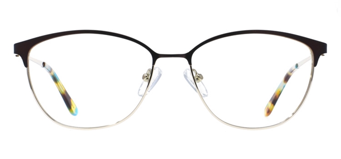 Picture of iLookGlasses OTTO - NARCISSA BROWN - METAL,OVAL,FULL-RIM,fashion,light weight,office,everyday - prescription eyeglasses online Canada