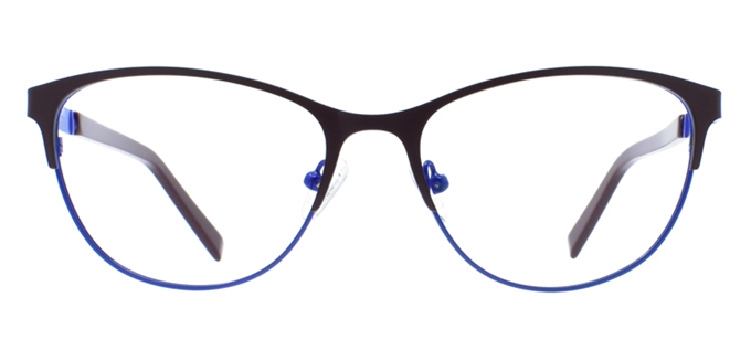 Picture of iLookGlasses OTTO - AIMEE BROWN / BLUE - METAL,OVAL,FULL-RIM,fashion,office,everyday - prescription eyeglasses online Canada