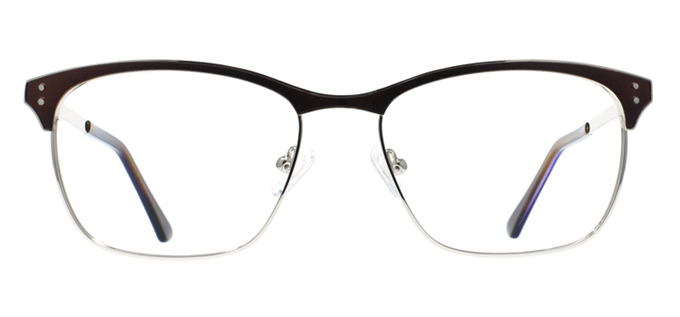 Picture of iLookGlasses OTTO - KATNISS BROWN - RECTANGLE,METAL,OVAL,FULL-RIM,fashion,office,everyday - prescription eyeglasses online Canada