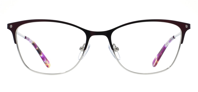 Picture of iLookGlasses OTTO - MARIAM BURGUNDY - METAL,OVAL,FULL-RIM,fashion,office,everyday,CAT-EYE - prescription eyeglasses online Canada