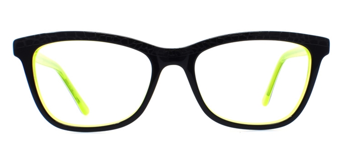Picture of iLookGlasses DNA 8433 BLACK / SUNSHINE - PLASTIC,OVAL,FULL-RIM,fashion,office,everyday - prescription eyeglasses online Canada