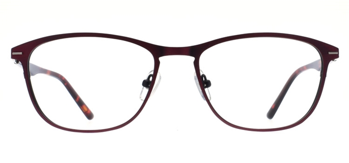 Picture of iLookGlasses MOMENTUM 6455 RED - METAL,OVAL,FULL-RIM,fashion,light weight,office,everyday - prescription eyeglasses online Canada