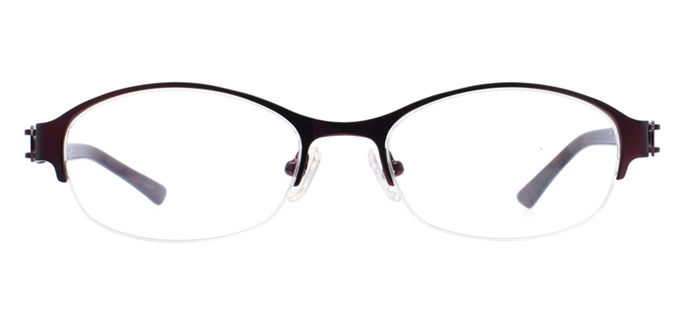 Picture of iLookGlasses OTTO  - BROOKLYN BURGUNDY - METAL,OVAL,SEMI-RIM,fashion,office,everyday - prescription eyeglasses online Canada
