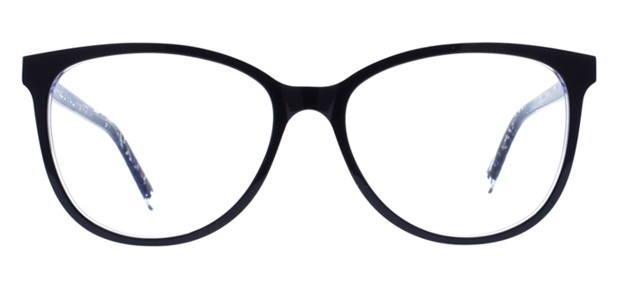 Picture of iLookGlasses DNA 9568 BLACK / INDIGO - PLASTIC,OVAL,FULL-RIM,fashion,office,everyday - prescription eyeglasses online Canada