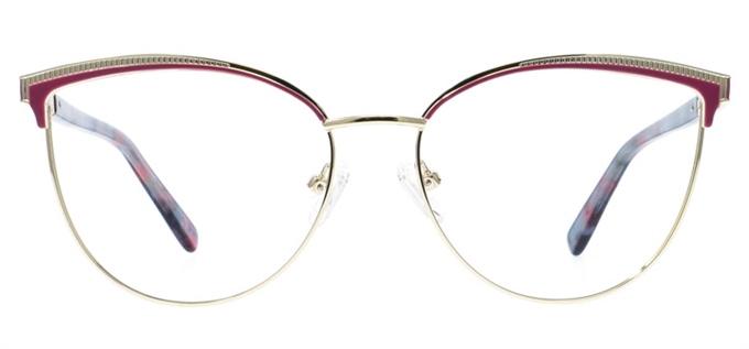 Picture of iLookGlasses OTTO ETSU MAGENTA - METAL,OVAL,FULL-RIM,fashion,office,everyday,CAT-EYE - prescription eyeglasses online Canada