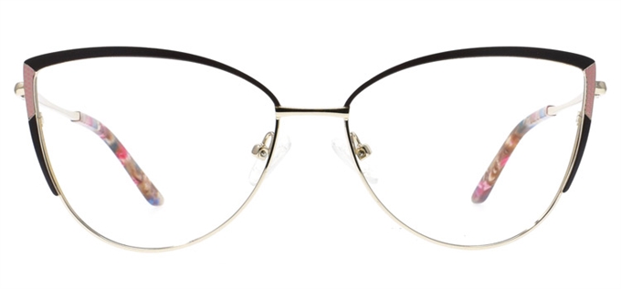 Picture of iLookGlasses OTTO IVETTE ESPRESSO / BLUSH - METAL,OVAL,FULL-RIM,fashion,office,everyday,CAT-EYE - prescription eyeglasses online Canada