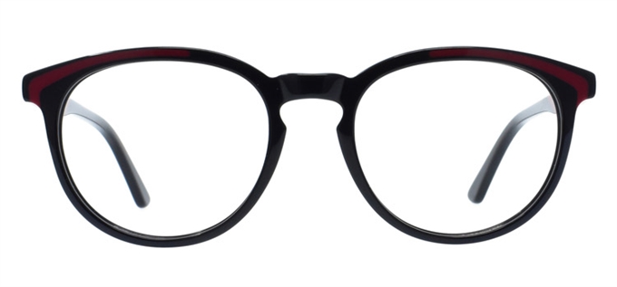Picture of iLookGlasses DNA 9653 BLACK / RED - PLASTIC,OVAL,FULL-RIM,fashion,office,retro,everyday - prescription eyeglasses online Canada