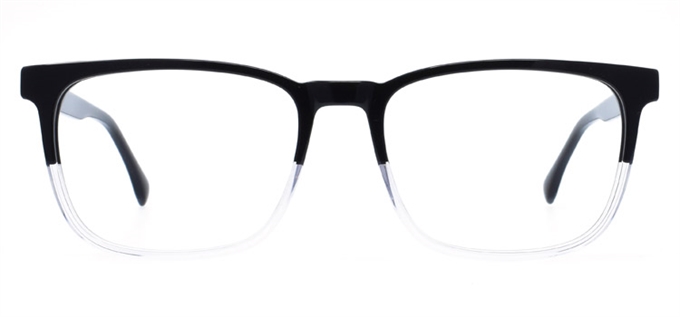 Picture of iLookGlasses DNA 9755 BLACK / CLEAR - PLASTIC,RECTANGLE,FULL-RIM,fashion,office,everyday - prescription eyeglasses online Canada