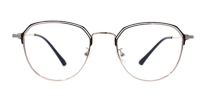 Picture of iLookGlasses OTTO MACIA BLACK / ROSE GOLD - METAL,OVAL,FULL-RIM,fashion,light weight,office,everyday - prescription eyeglasses online Canada