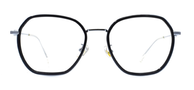 Picture of iLookGlasses OTTO MAEVA BLACK / SILVER - METAL,OVAL,FULL-RIM,fashion,office,retro,everyday - prescription eyeglasses online Canada