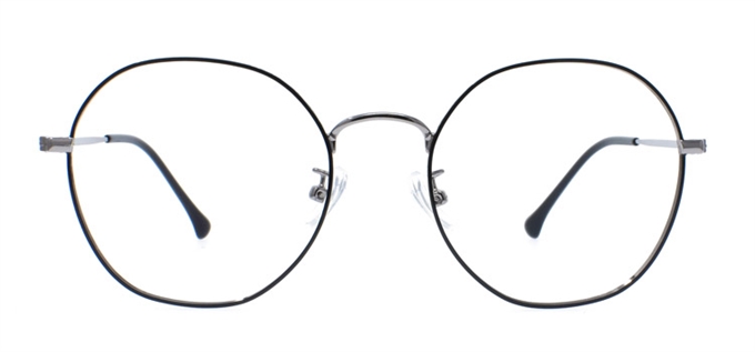 Picture of iLookGlasses OTTO MIRRIM BLACK - METAL,OVAL,ROUND,FULL-RIM,fashion,classic,light weight,office,retro,everyday - prescription eyeglasses online Canada