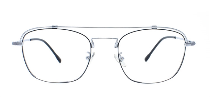 Picture of iLookGlasses OTTO MUELLER BLACK / SILVER - RECTANGLE,METAL,OVAL,FULL-RIM,fashion,light weight,office,everyday - prescription eyeglasses online Canada
