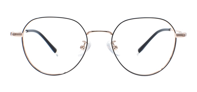 Picture of iLookGlasses OTTO MEADOW BLACK / ROSE GOLD - METAL,OVAL,FULL-RIM,fashion,light weight,office,retro,everyday - prescription eyeglasses online Canada