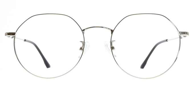 Picture of iLookGlasses OTTO KESIA SILVER / BLACK - METAL,OVAL,ROUND,FULL-RIM,fashion,classic,light weight,office,retro,everyday - prescription eyeglasses online Canada
