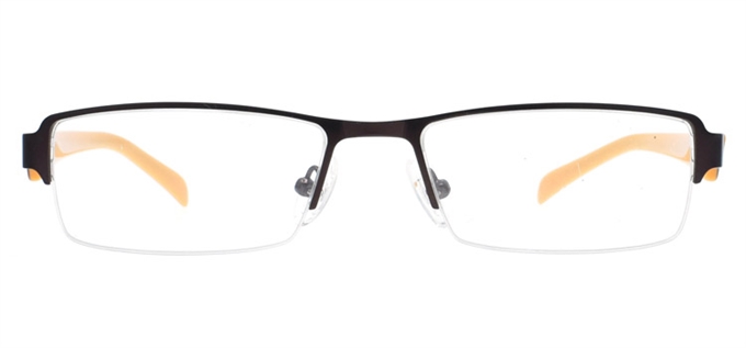 Picture of iLookGlasses MOMENTUM 7024 BROWN - RECTANGLE,METAL,SEMI-RIM,fashion,office,everyday - prescription eyeglasses online Canada
