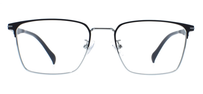 Picture of iLookGlasses MOMENTUM 7083 BLACK / SILVER - RECTANGLE,METAL,FULL-RIM,fashion,office,everyday - prescription eyeglasses online Canada