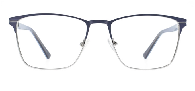 Picture of iLookGlasses MOMENTUM 7122 GREY BLUE - RECTANGLE,METAL,FULL-RIM,fashion,office,everyday - prescription eyeglasses online Canada