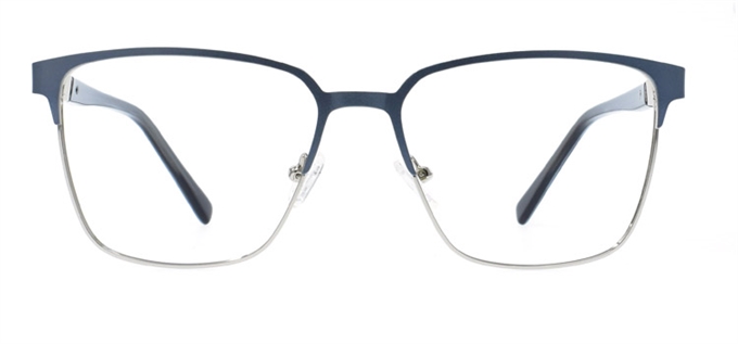 Picture of iLookGlasses MOMENTUM 7128 BLUE GREY - RECTANGLE,METAL,FULL-RIM,fashion,office,everyday - prescription eyeglasses online Canada