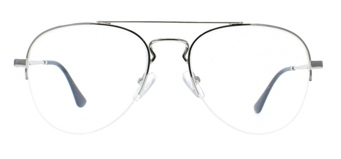 Picture of iLookGlasses MOMENTUM 7142 SILVER - METAL,AVIATOR,SEMI-RIM,fashion,light weight,office,retro,everyday - prescription eyeglasses online Canada