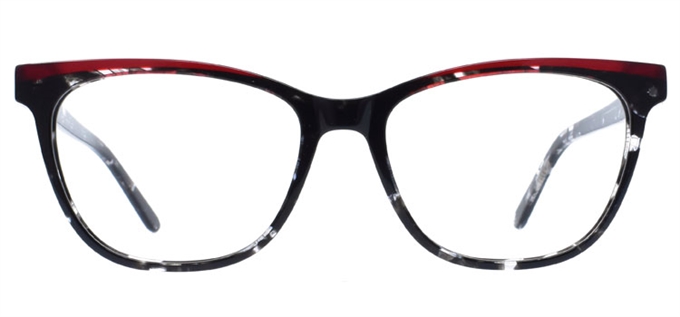 Picture of iLookGlasses DNA 5110 BLACK / RED - PLASTIC,RECTANGLE,OVAL,FULL-RIM,fashion,office,everyday - prescription eyeglasses online Canada