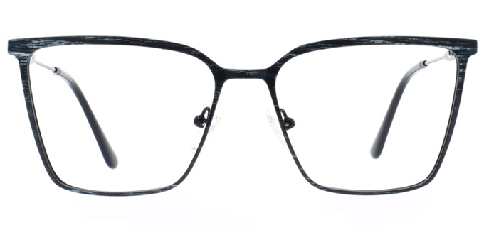 Picture of iLookGlasses OTTO FARIDA BLACK / OCEAN - RECTANGLE,METAL,FULL-RIM,fashion,office,everyday - prescription eyeglasses online Canada