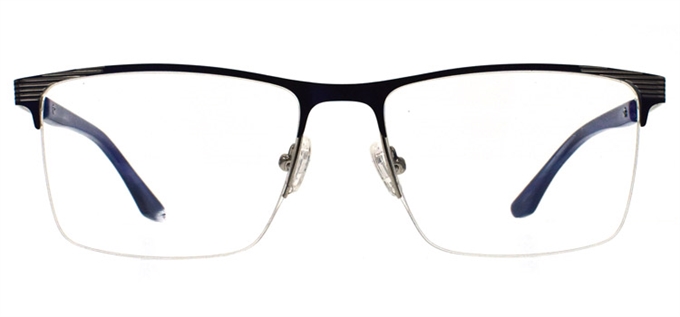 Picture of iLookGlasses MOMENTUM 7132 NAVY - RECTANGLE,METAL,SEMI-RIM,fashion,office,everyday - prescription eyeglasses online Canada