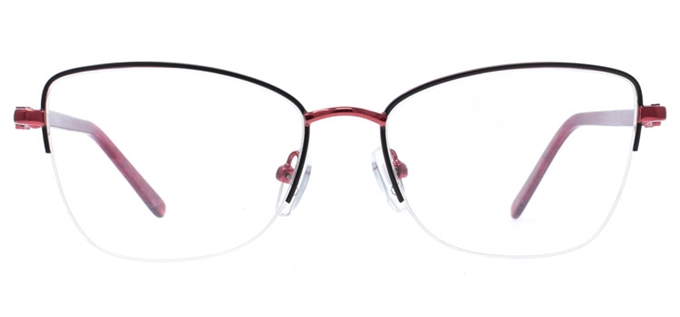 Picture of iLookGlasses OTTO LINNEA RED - METAL,OVAL,SEMI-RIM,fashion,classic,office,everyday - prescription eyeglasses online Canada