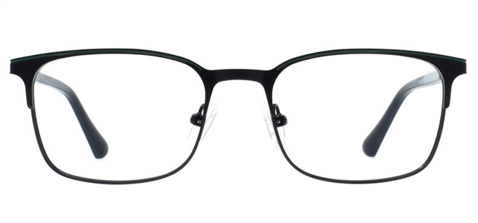 Picture of iLookGlasses OTTO EMORY BLACK - RECTANGLE,METAL,OVAL,FULL-RIM,fashion,office,everyday - prescription eyeglasses online Canada