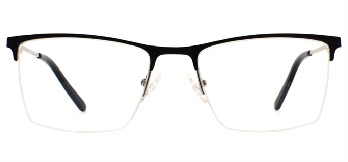 Picture of iLookGlasses MOMENTUM 7234 BLACK - RECTANGLE,METAL,SEMI-RIM,fashion,office,everyday - prescription eyeglasses online Canada
