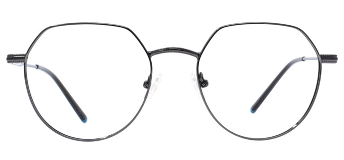 Picture of iLookGlasses OTTO JAYDEE DARK GRAPHITE - METAL,OVAL,FULL-RIM,fashion,classic,light weight,office,retro,everyday - prescription eyeglasses online Canada