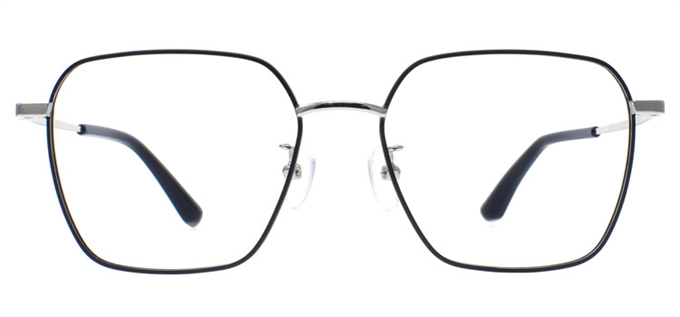 Picture of iLookGlasses OTTO HADDON BLACK / SILVER - RECTANGLE,METAL,FULL-RIM,fashion,light weight,office,everyday - prescription eyeglasses online Canada