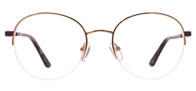 Picture of iLookGlasses OTTO ROSALEE ROSE GOLD - METAL,OVAL,ROUND,SEMI-RIM,fashion,classic,light weight,office,everyday - prescription eyeglasses online Canada