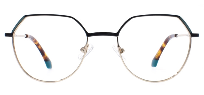 Picture of iLookGlasses OTTO MINA BLACK - METAL,OVAL,ROUND,FULL-RIM,fashion,light weight,office,everyday - prescription eyeglasses online Canada